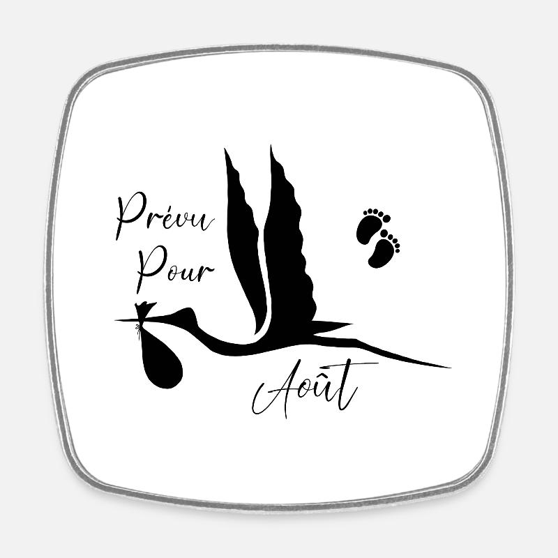 Prévu pour Août - Annonce bébé - Magnet carré - blanc