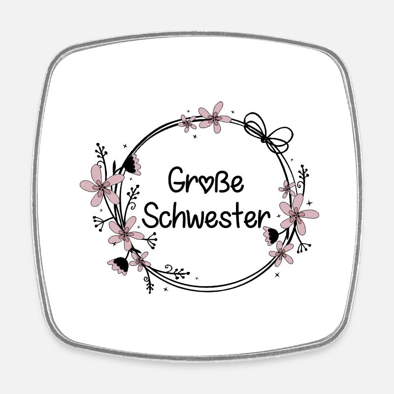 Große Schwester - Viereckiger Kühlschrankmagnet - Weiß