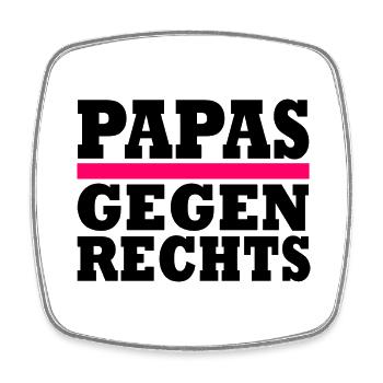 Papas gegen rechts - Viereckiger Kühlschrankmagnet - Weiß - Vorne