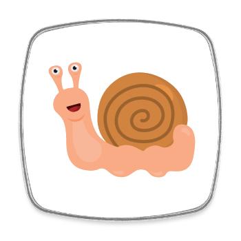 Snail - Square fridge magnet - white - Front