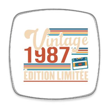 Vintage 1987 Edition Limitée - Magnet carré - blanc - Devant