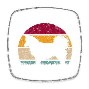 Icelandic Dog Vintage Retro - Square fridge magnet - white - Front
