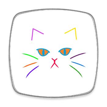 Bunt farbenfreudig Katzen Gesicht Katze Kitten - Viereckiger Kühlschrankmagnet - Weiß - Vorne