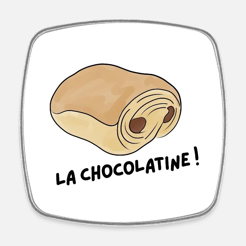 La chocolatine - Magnet carré - blanc
