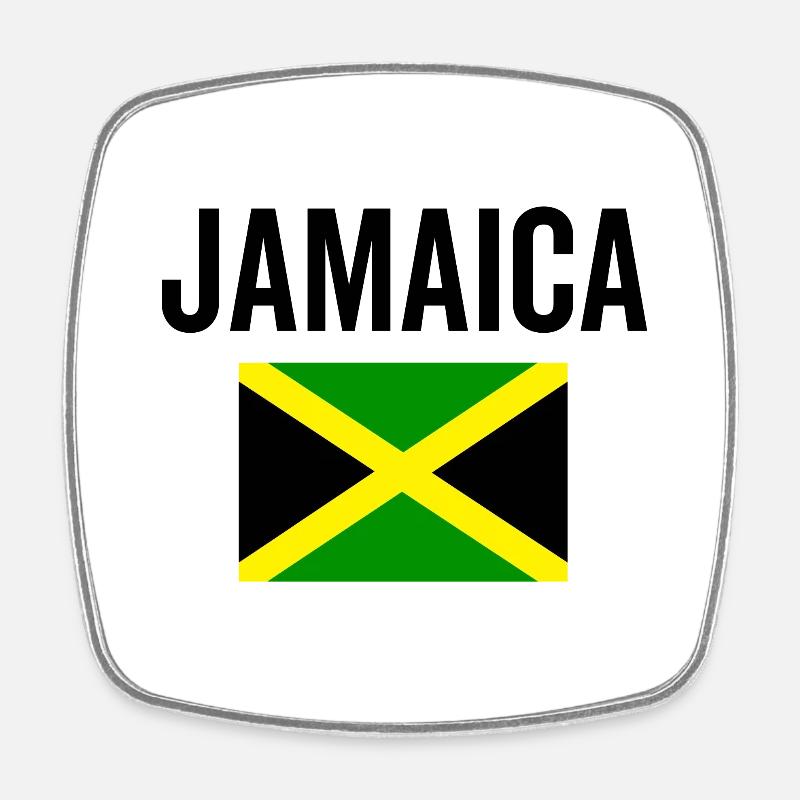 Jamaïque Drapeau jamaïcain - Magnet carré - blanc