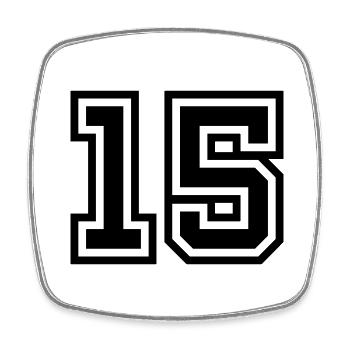 Symbole de 15 chiffres - Magnet carré - blanc - Devant