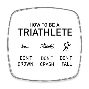 Triathlon Marathon Natation Vélo Run - Magnet carré - blanc - Devant