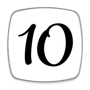 10 - Viereckiger Kühlschrankmagnet - Weiß - Vorne