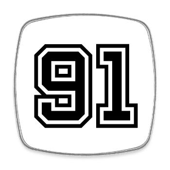 91 Number Symbol - Square fridge magnet - white - Front
