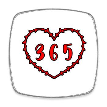 AMOUR LOVE 365 Days a Year - Square fridge magnet - white - Front