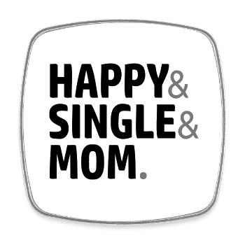Logo Single Mom - Square fridge magnet - white - Front