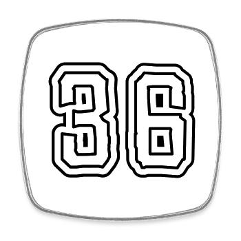 36 number symbol - Square fridge magnet - white - Front