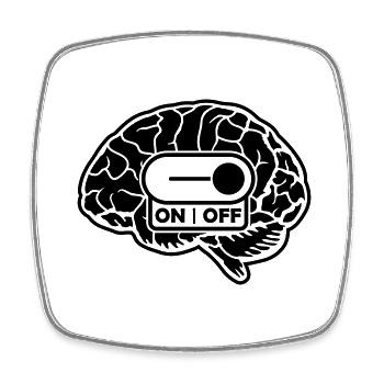 Sur le cerveau - Magnet carré - blanc - Devant