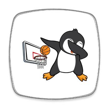 dab dabbing penguin basketball birthday christmas - Square fridge magnet - white - Front