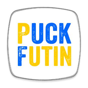 Puck futin - Square fridge magnet - white - Front