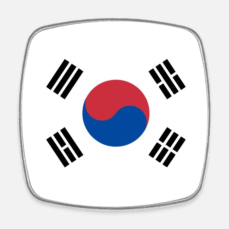 Drapeau Corée du sud / South Korean flag - Magnet carré - blanc