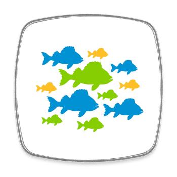Bunte Fische Muster - Viereckiger Kühlschrankmagnet - Weiß - Vorne
