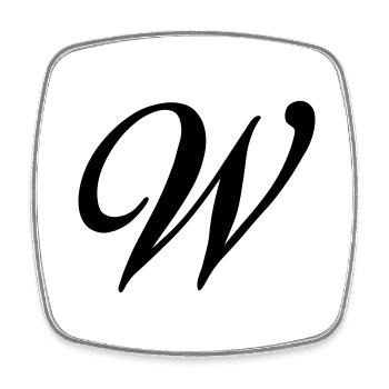 W - Viereckiger Kühlschrankmagnet - Weiß - Vorne