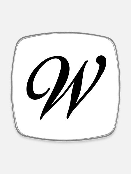 W - Square fridge magnet - white