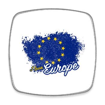 I love Europe - Square fridge magnet - white - Front