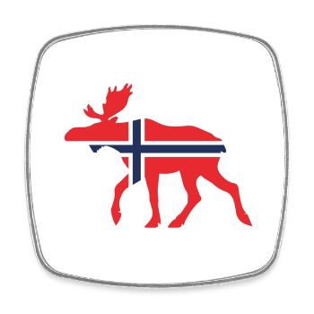 Norwegen Elch - Viereckiger Kühlschrankmagnet - Weiß - Vorne