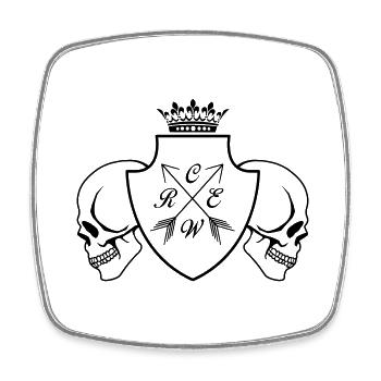 Crew Skull - Viereckiger Kühlschrankmagnet - Weiß - Vorne