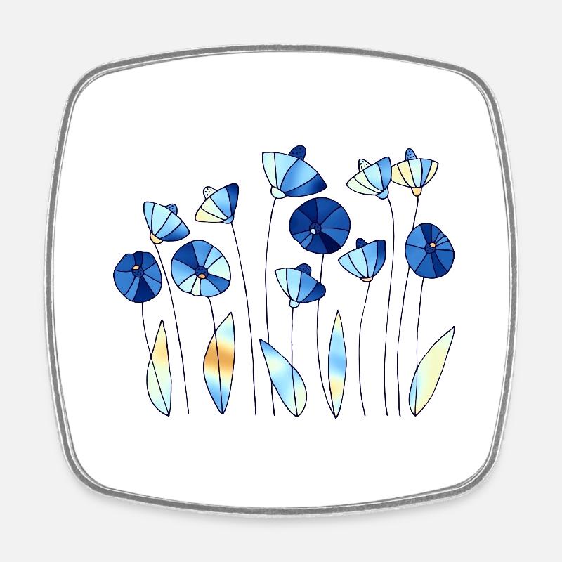 Fleur - Magnet carré - blanc