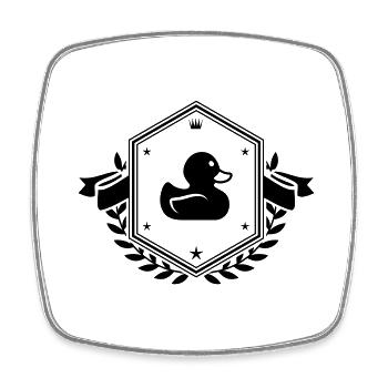 Ente schild - Viereckiger Kühlschrankmagnet - Weiß - Vorne
