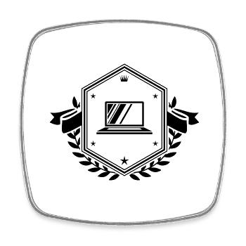 Armoiries d’ordinateur portable - Magnet carré - blanc - Devant