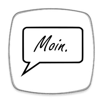 Moin - Viereckiger Kühlschrankmagnet - Weiß - Vorne