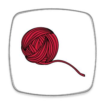 Comic Wollball Illustration - Magnet carré - blanc - Devant