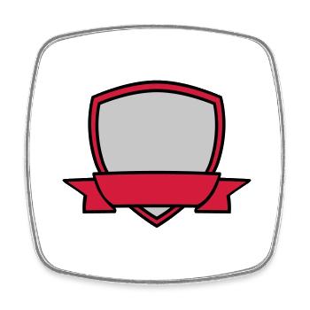 Shield Banner Empty - Square fridge magnet - white - Front