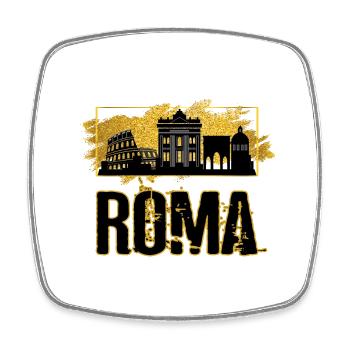 Rome Roma Italy City Skyline Gold Home Love - Square fridge magnet - white - Front