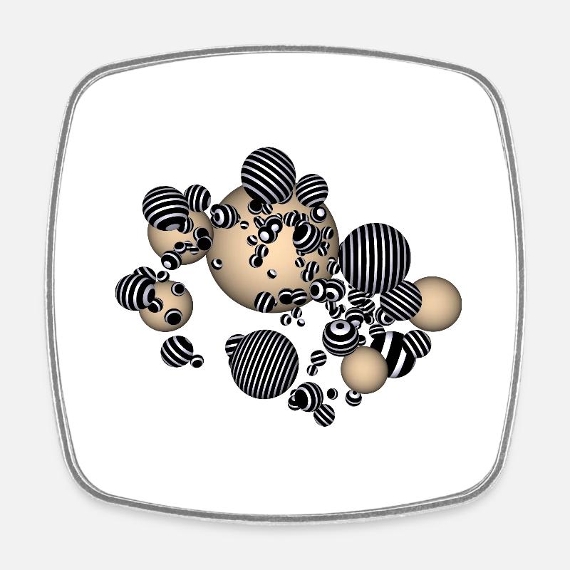 Globular cluster - Square fridge magnet - white