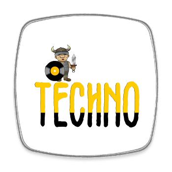 Techno-Wikinger - Viereckiger Kühlschrankmagnet - Weiß - Vorne