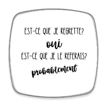 est-ce que je regrette - Magnet carré - blanc - Devant