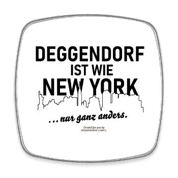 Deggendorf ist wie New York - Viereckiger Kühlschrankmagnet - Weiß - Vorne