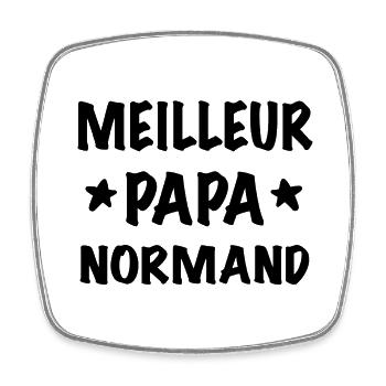 Meilleur papa normand - Magnet carré - blanc - Devant