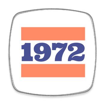 Retro Design 1972 - Viereckiger Kühlschrankmagnet - Weiß - Vorne
