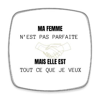 Amour - Magnet carré - blanc - Devant