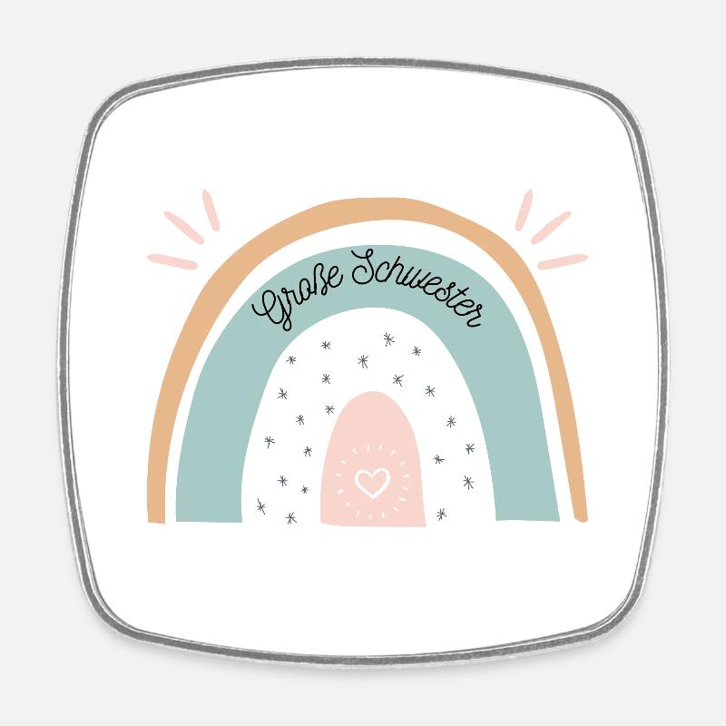 Große Schwester - Viereckiger Kühlschrankmagnet - Weiß