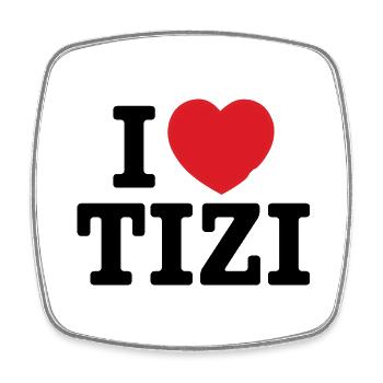 I love Tizi - Magnet carré - blanc - Devant