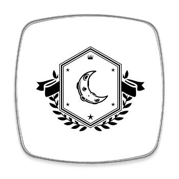 Moon Icon Coat of Arms - Square fridge magnet - white - Front