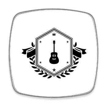 Gitarre Akustik wappen - Viereckiger Kühlschrankmagnet - Weiß - Vorne