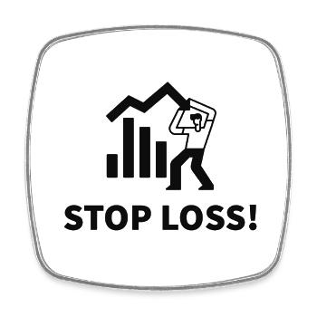 Stop Loss! Réalisez la perte! Rappel du trader - Magnet carré - blanc - Devant