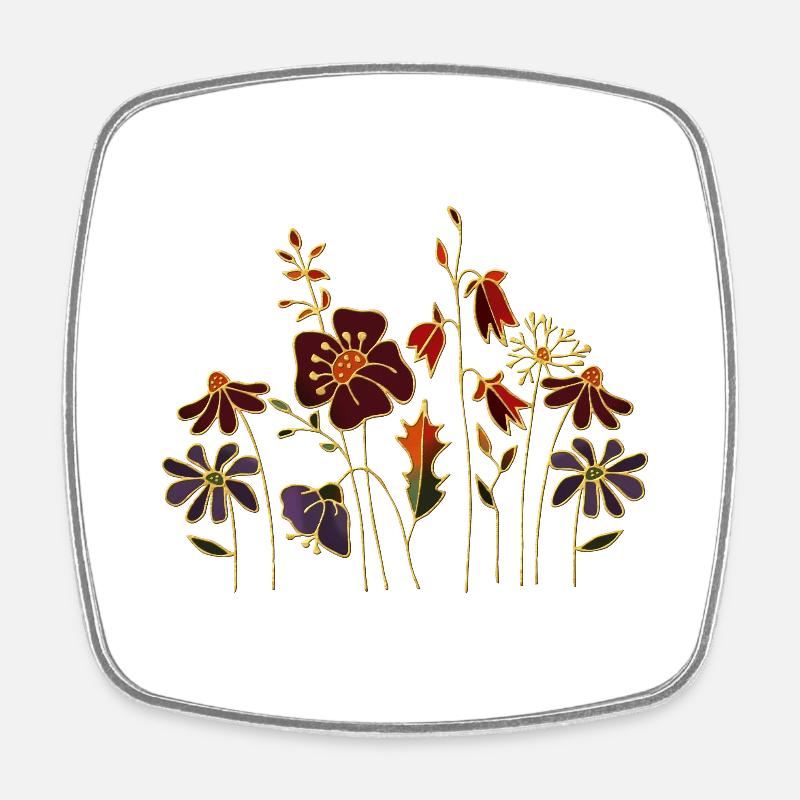 Blumen - Viereckiger Kühlschrankmagnet - Weiß