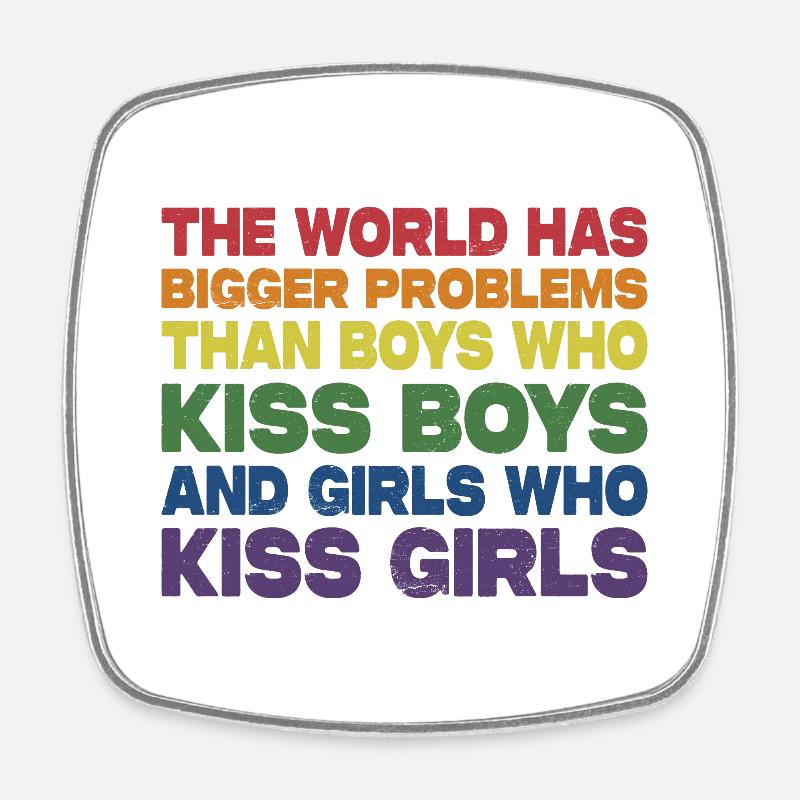 The World Has Bigger Problems LGBTQ CSD Gay Pride - Viereckiger Kühlschrankmagnet - Weiß