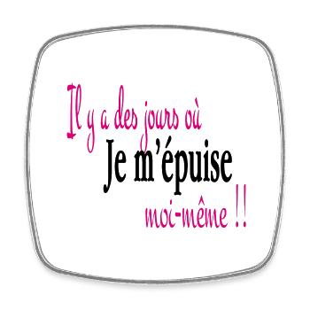 Je m' épuise moi même - Magnet carré - blanc - Devant