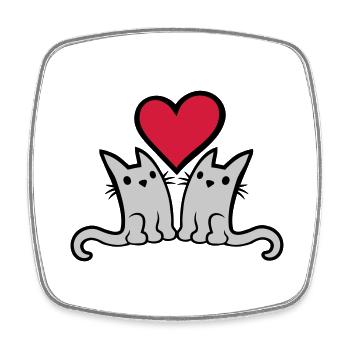 Verliebtes Paar süße Katzen - Viereckiger Kühlschrankmagnet - Weiß - Vorne