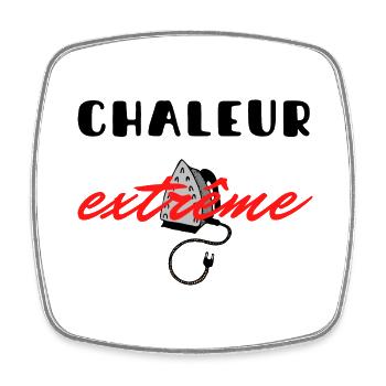 CHALEUR EXTRÊME SOLEIL ÉTÉ FER A REPASSER - Magnet carré - blanc - Devant